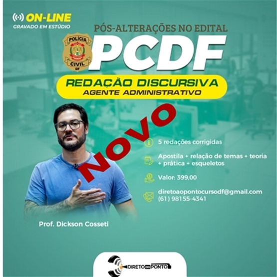 Novo curso de Discursiva para a PCDF - Analista de Apoio às Atividades Policiais Civis – especialidade Agente Administrativo